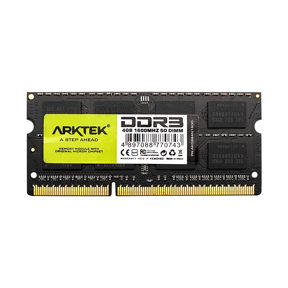 Arktek Memory 4GB DDR3 PC-1600 SO-DIMM RAM Module for Notebook/Laptop
